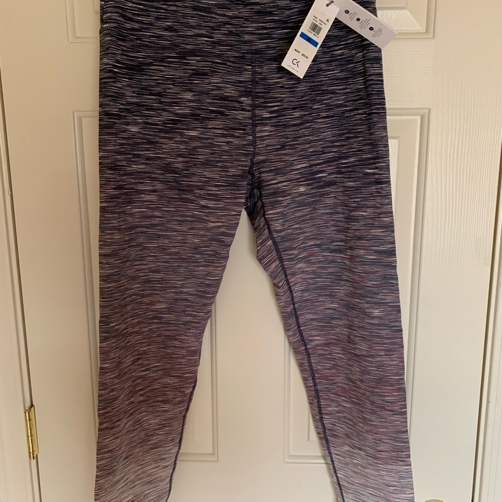 NWT Calvin Klein Performance ombré dark grey & White space-dye legging XL.